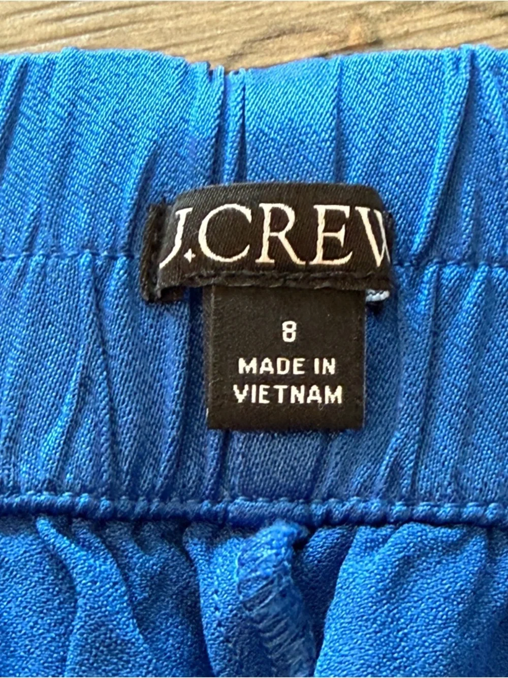 J.Crew Blue Wide Leg Pull-On Pants Size 8 Elastic Waist Casual 25359
